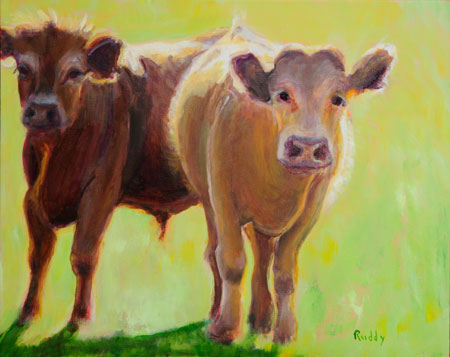 Sunny Cows Painting