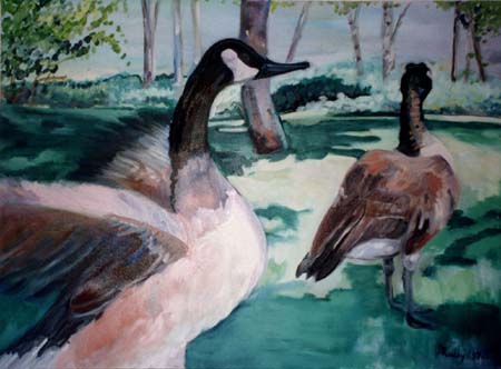 Oil on Canvas: Geese at Ironstone