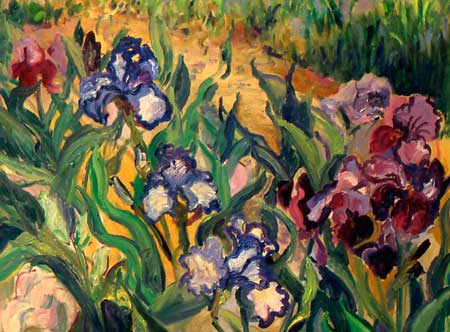 Iris Garden Oil on Canvas