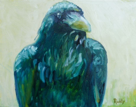 Crow in the Mist Oil on Canvas