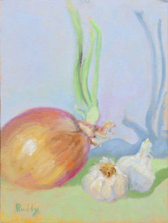 Onion and Garlic Oil on Canvas