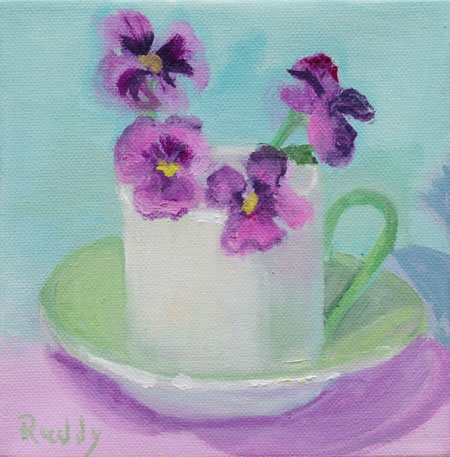 Pansy Tea Oil on Canvas