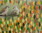 Harlequin Doves Painting