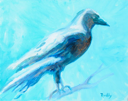 Winter Crow Oil on Canvas