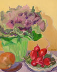 Radishes and Cabbage Plant Painting